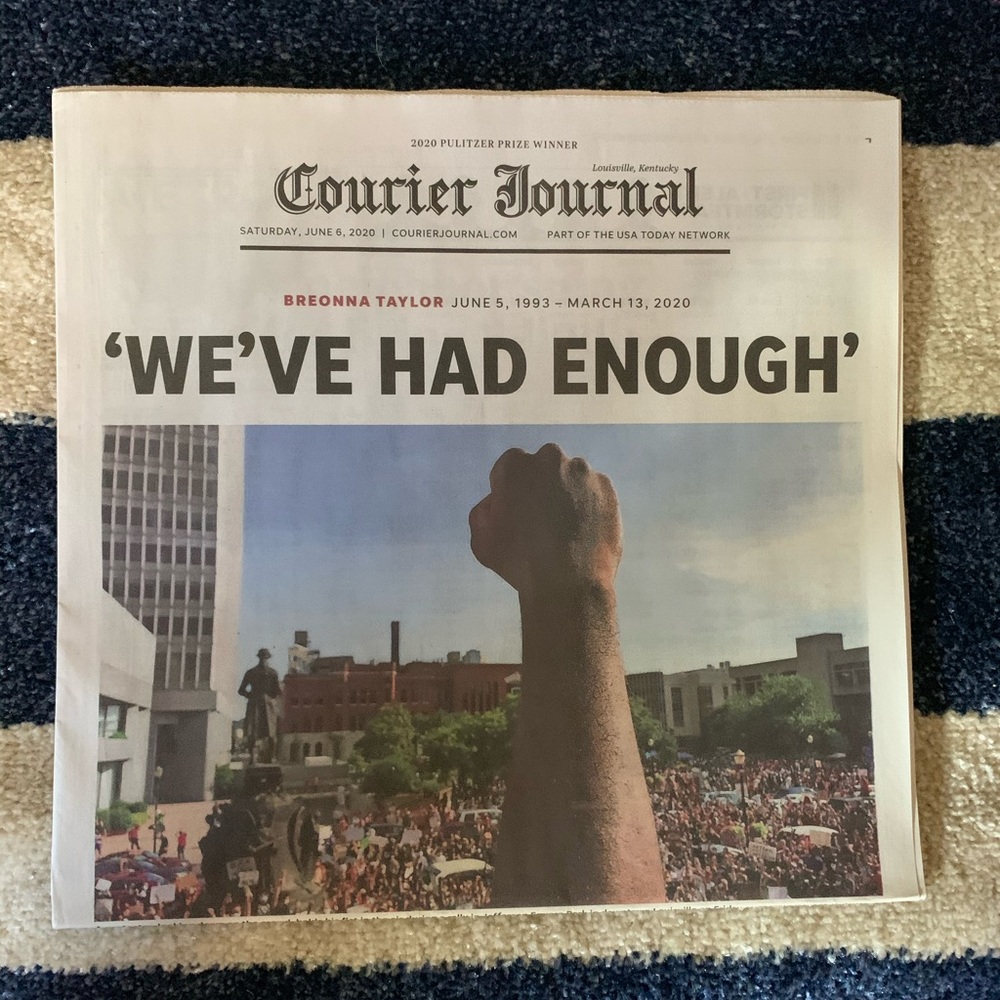 Breonna Taylor Newspaper BLM Louisville